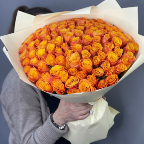 Букет из 101 огненной розы (40 см) в Чехове
