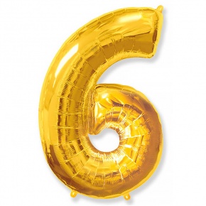 Шар гелиевый цифра 6 (40х102 см) в Чехове
