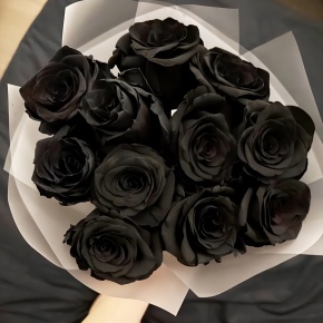 Букет "Черная королева" из 11 черных роз Эквадор (60 см) в Чехове
