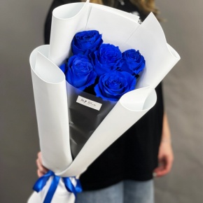 Букет из 5 синих роз Эквадор в Чехове