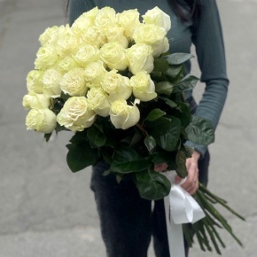 Монобукет из 25 роз Эквадор Мондиаль (80 см) в Чехове