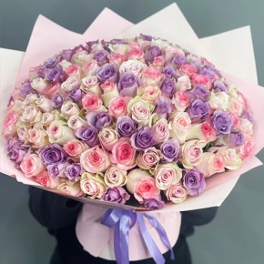 Букет из 101 розы нежный микс (40 см) в Чехове