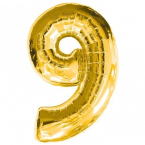 Шар гелиевый цифра 9 (40х102 см) в Чехове