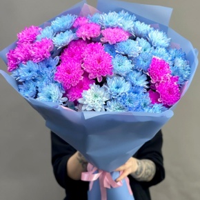 Букет "Матильда" из 15 кустовых хризантем в Чехове