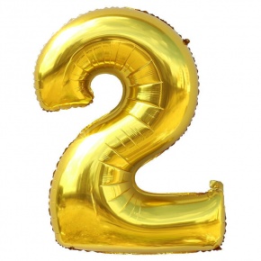 Шар гелиевый цифра 2 (40х102 см) в Чехове