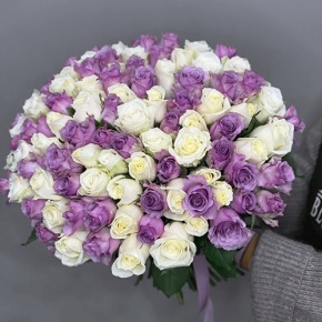 Букет "Фиолетовый микс" из 101 розы (40 см) в Чехове
