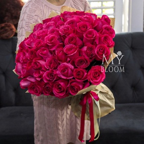 Букет 51 роза Эквадор Пинк Флоид (60 см) в Чехове