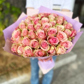 Букет 51 роза Бэлла Роса (40 см) в Чехове