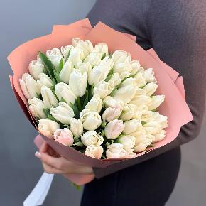 Букет из 49 белых тюльпанов в Чехове