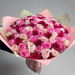 Букет "Ода любви" из 101 розы микс (40 см) в Чехове