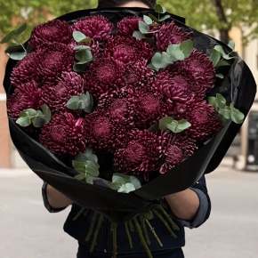 Букет из 21 винной хризантемы Бигоуди в Чехове