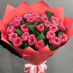 Букет из 25 махровых пионовидных роз Риджентс парк  (70 см) в Чехове