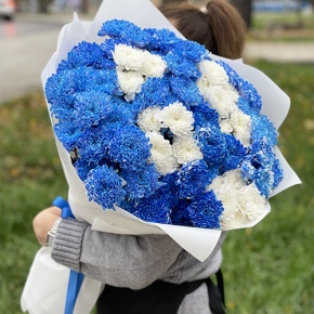 Букет "План Б" из 19 кустовых хризантем микс в Чехове