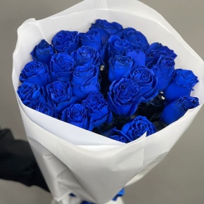 25 синих роз Эквадор (60 см) в Чехове