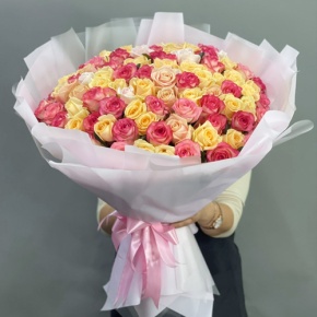 Букет из 101 розы  микс (70 см) в Чехове