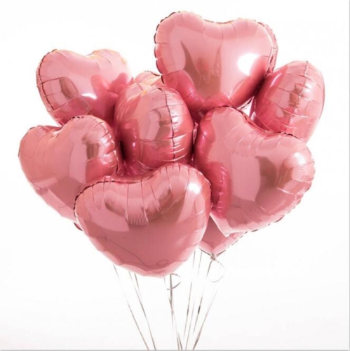 Сердце розовое фольгированный шар с гелием (45 см) в Чехове