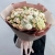 Букет "Шаганэ" из ранункулюсов, хризантем Момоко, озатамнуса, кустовых роз сорта Таня, эустом и гортензий в Чехове